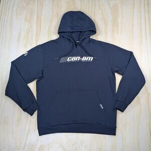 Can-Am Men's Large Black Pullover Graphic Hoodie Sweatshirt Powersports BRP
